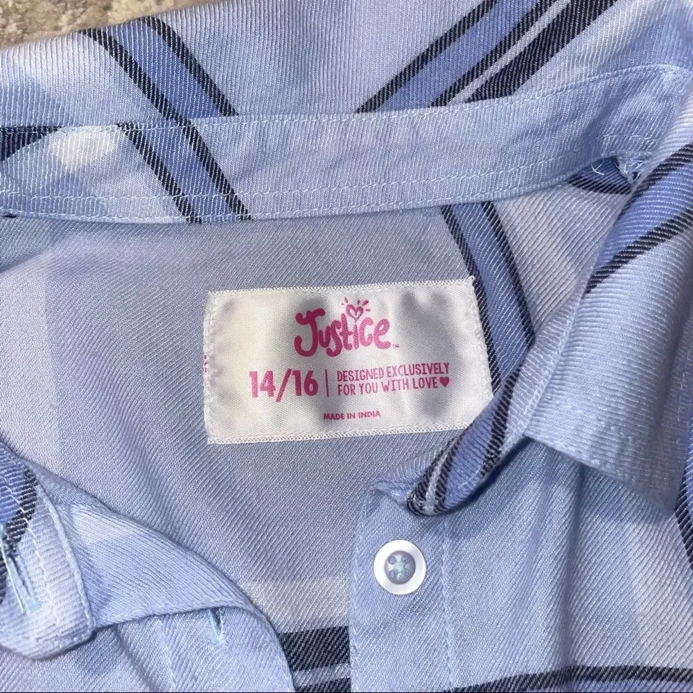 🏷️ 5 for $25 - JUSTICE Plaid Button Down Shirt